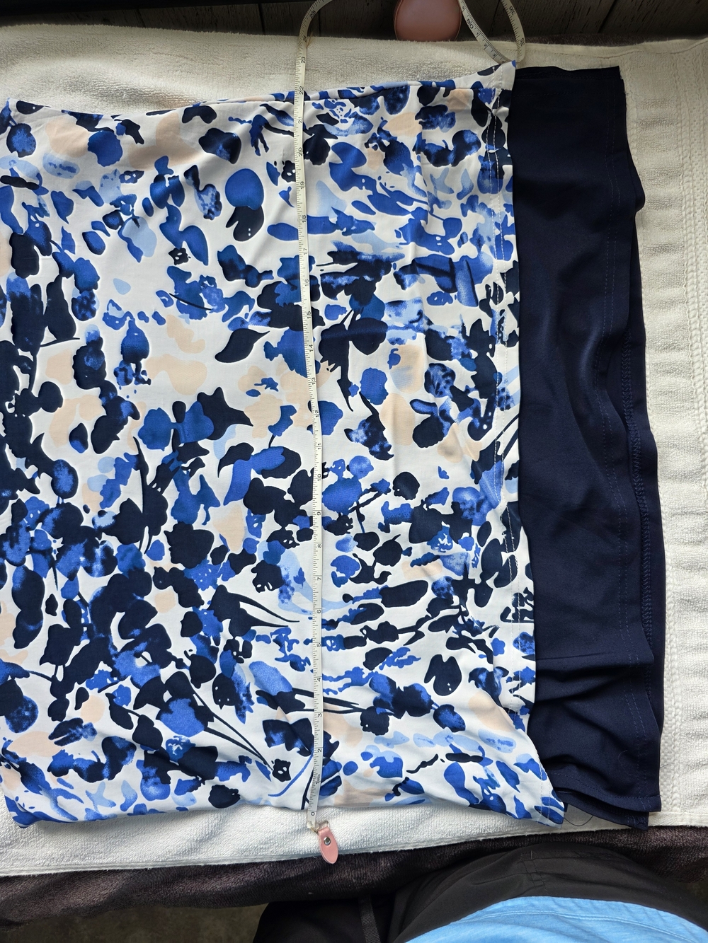 DKR Floral Double Layer Sleeveless Tank Top Blue White Women's XL Stretch Summer - Picture 10 of 11